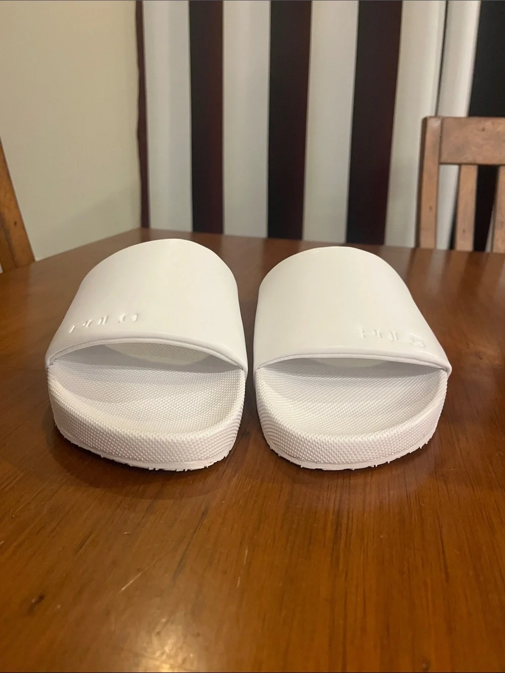 Polo Ralph Lauren Cayson Slides Sandals Shoes new white synthetic Men’s size 15